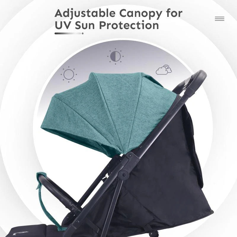 R For Rabbit Baby Stroller - Pocket Air - Green & Balck